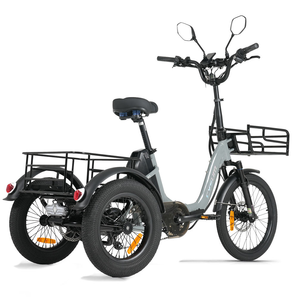 CYSUM AG1 Folding Electric Tricycle | 750W Motor & 48V 20Ah Removable Lithium Battery | Step-Through E-Trike with Hydraulic Disc Brakes, Speed Differential System, NFC LCD Display Rich Bit eBike