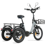 CYSUM AG1 Folding Electric Tricycle | 750W Motor & 48V 20Ah Removable Lithium Battery | Step-Through E-Trike with Hydraulic Disc Brakes, Speed Differential System, NFC LCD Display Rich Bit eBike