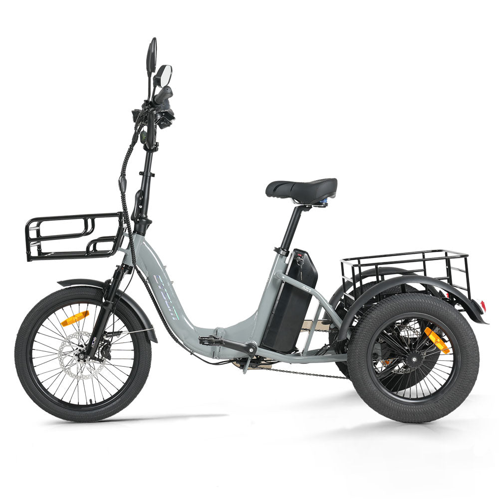 CYSUM AG1 Folding Electric Tricycle | 750W Motor & 48V 20Ah Removable Lithium Battery | Step-Through E-Trike with Hydraulic Disc Brakes, Speed Differential System, NFC LCD Display Rich Bit eBike