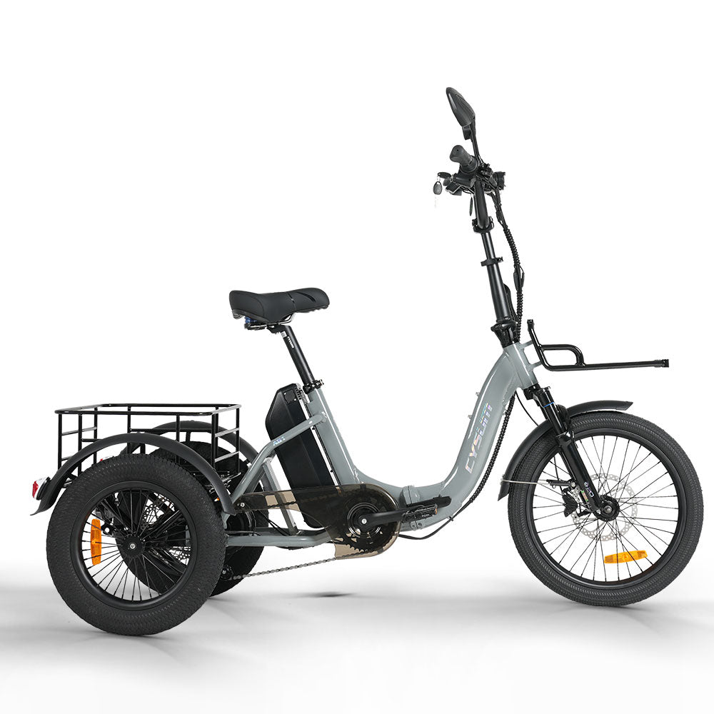 CYSUM AG1 Folding Electric Tricycle | 750W Motor & 48V 20Ah Removable Lithium Battery | Step-Through E-Trike with Hydraulic Disc Brakes, Speed Differential System, NFC LCD Display Rich Bit eBike