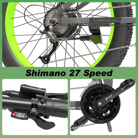 LANKELEISI XT750 Plus Mountain Foldable e Bike 26inch 40KMH | 48v 1000w | Hydraulic Disc Brake | 17.5Ah hidden battery - Rich Bit eBike