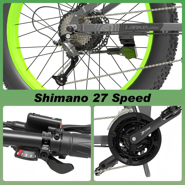 LANKELEISI XT750 Plus Mountain Foldable e Bike 26inch 40KMH | 48v 1000w | Hydraulic Disc Brake | 17.5Ah hidden battery