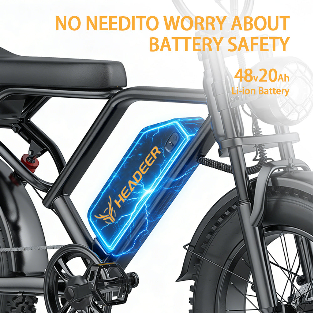 Headeer BK20 Full Suspension 20 Inch Fat e Bike Rich Bit eBike