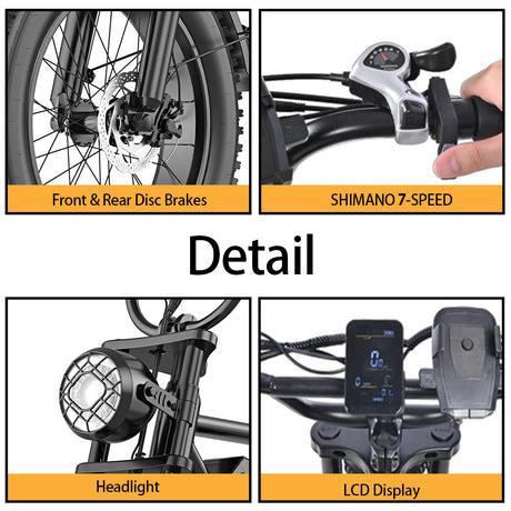 Headeer BK20 Full Suspension 20 Inch Fat e Bike Rich Bit eBike