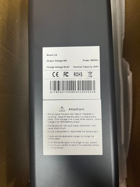 Lithium Battery 48v 20Ah for electric bike Rich Bit V9 Ultra Rich Bit eBike