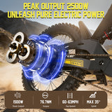 RICH BIT V9 Ultra 2500W Electric Motorcycle | 63km/h Max Speed & 150N.m Torque | 20Ah Long Range Battery | Full Suspension All-Terrain Off-Road E-Bike for Adults Rich Bit eBike