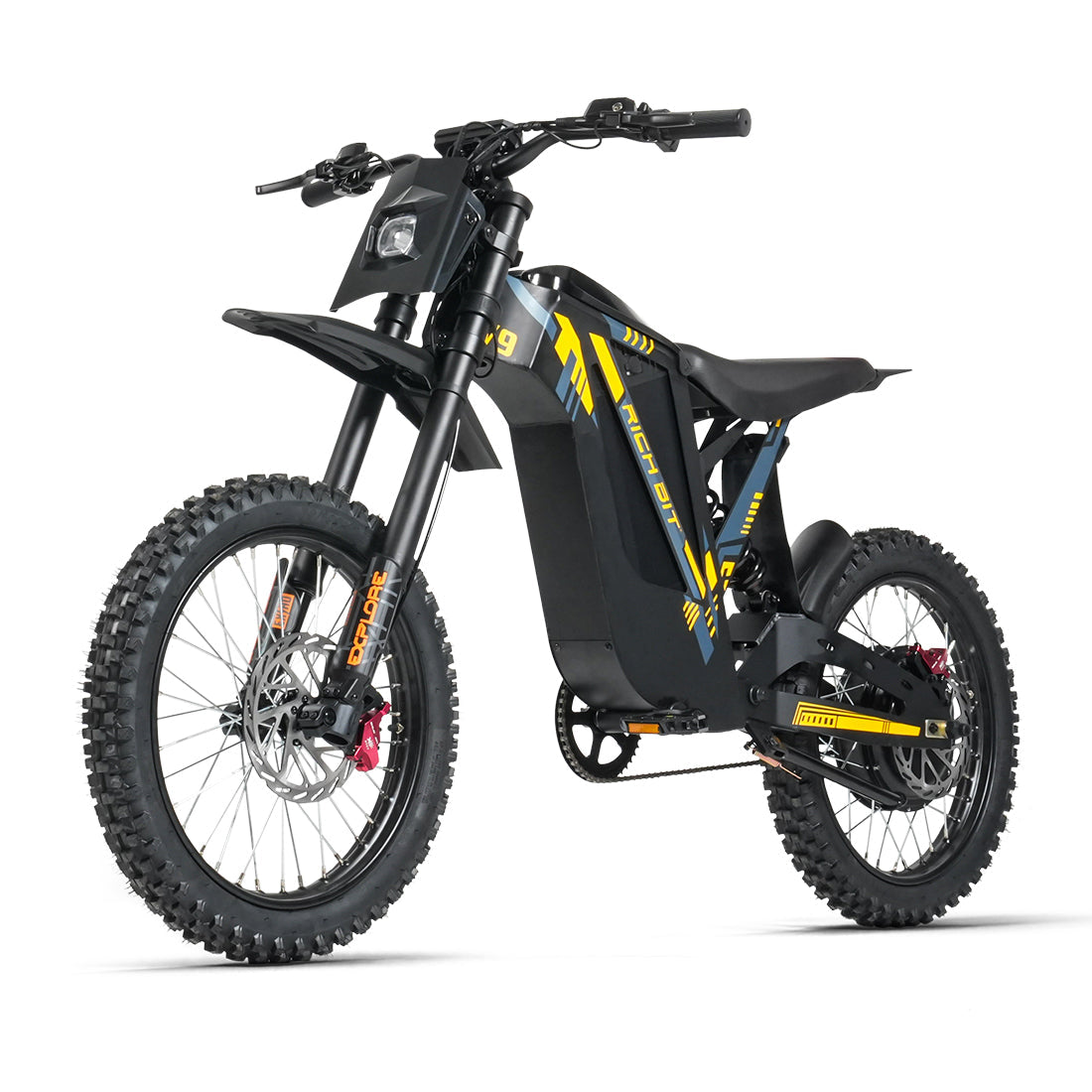 RICH BIT V9 Ultra 2500W Electric Motorcycle | 63km/h Max Speed & 150N.m Torque | 20Ah Long Range Battery | Full Suspension All-Terrain Off-Road E-Bike for Adults Rich Bit eBike
